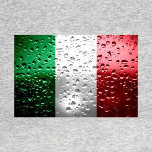 Flag of Italy - Raindrops T-Shirt